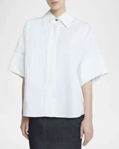 Givenchy Short-Sleeve Cotton Poplin Button-Down Shirt | Thumbnail 5 Givenchy Short-Sleeve Cotton Poplin Button-Down Shirt | Thumbnail 5