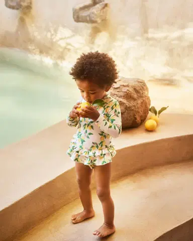 Molo Girl's Narice Ruffled One-Piece Swimsuit, Size 3M-3 | Thumbnail 4 Molo Girl's Narice Ruffled One-Piece Swimsuit, Size 3M-3 | Thumbnail 4