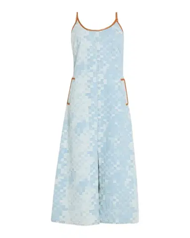 Ramy Brook Luna Checkered Denim Midi Dress | Thumbnail 1 Ramy Brook Luna Checkered Denim Midi Dress | Thumbnail 1
