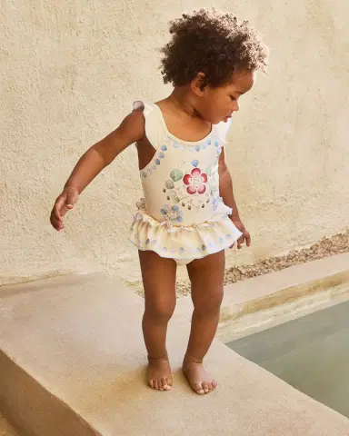Molo Girl's Nalani Ruffled One-Piece Swimsuit, Size 3M-3 | Thumbnail 3 Molo Girl's Nalani Ruffled One-Piece Swimsuit, Size 3M-3 | Thumbnail 3