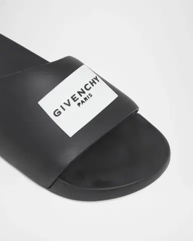 Givenchy Men's Label Slide Flat Rubber Sandals | Thumbnail 3 Givenchy Men's Label Slide Flat Rubber Sandals | Thumbnail 3