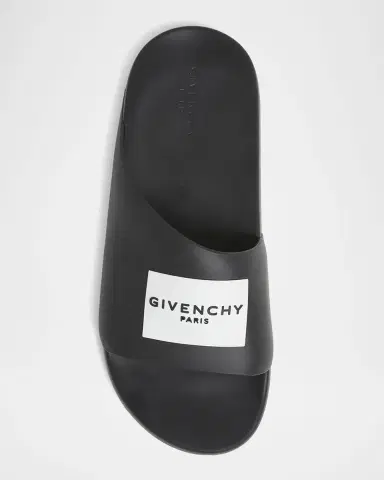 Givenchy Men's Label Slide Flat Rubber Sandals | Thumbnail 4 Givenchy Men's Label Slide Flat Rubber Sandals | Thumbnail 4