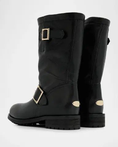 Jimmy Choo Biker Mid Leather Mid-Calf Boots | Thumbnail 5 Jimmy Choo Biker Mid Leather Mid-Calf Boots | Thumbnail 5
