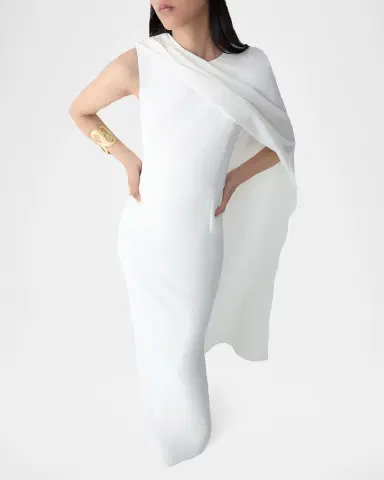 Carolina Herrera Draped Cape Column Gown | Thumbnail 4 Carolina Herrera Draped Cape Column Gown | Thumbnail 4