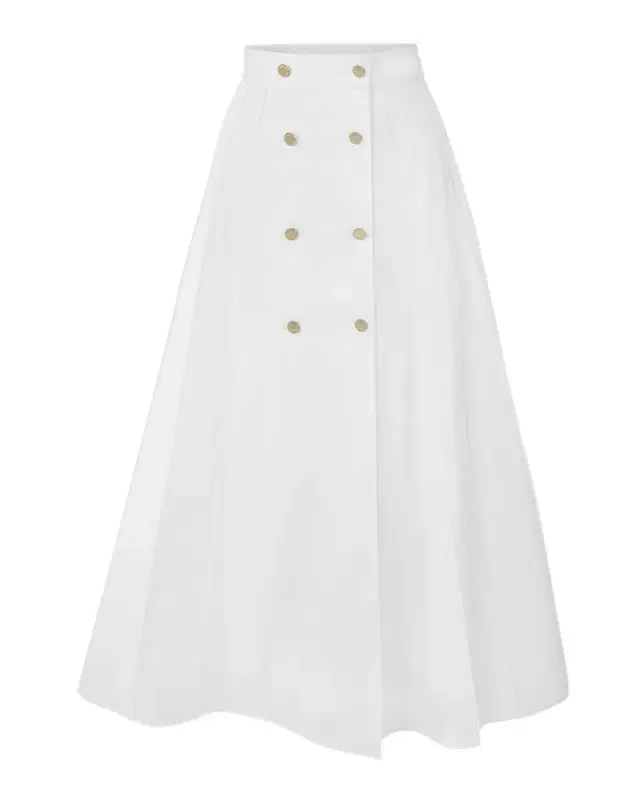 A-Line Sailor-Button Midi Skirt A-Line Sailor-Button Midi Skirt