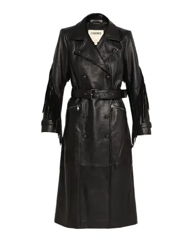 L 'AGENCE Celina Leather Fringe Trench Coat | Thumbnail 1 L 'AGENCE Celina Leather Fringe Trench Coat | Thumbnail 1