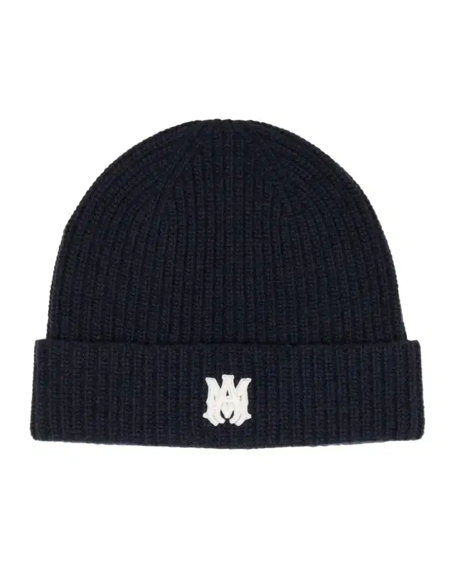 Men 's MA Embroidered Wool Rib Beanie Hat Men 's MA Embroidered Wool Rib Beanie Hat