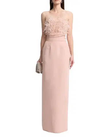 Oscar de la Renta Strapless Dramatic Point D 'esprit Silk Column Gown | Thumbnail 1 Oscar de la Renta Strapless Dramatic Point D 'esprit Silk Column Gown | Thumbnail 1