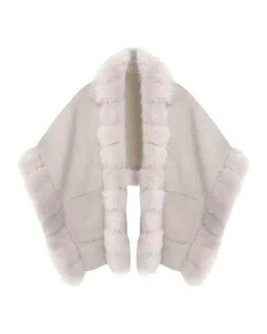 Gorski Reversible Loro Piana Cashmere-Wool Shawl with Merinillo Lamb Shearling Trim | Thumbnail 1 Gorski Reversible Loro Piana Cashmere-Wool Shawl with Merinillo Lamb Shearling Trim | Thumbnail 1