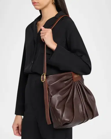 Loewe Pleated Tote Bag in Leather | Thumbnail 5 Loewe Pleated Tote Bag in Leather | Thumbnail 5