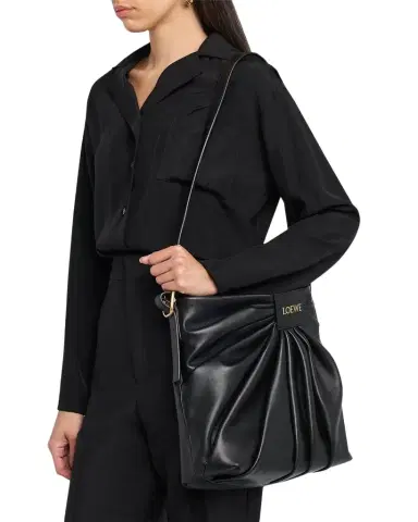 Loewe Pleated Tote Bag in Leather | Thumbnail 1 Loewe Pleated Tote Bag in Leather | Thumbnail 1