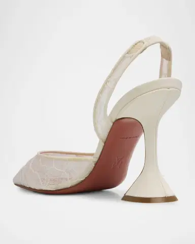 Amina Muaddi Holli Lace Slingback Pumps | Thumbnail 2 Amina Muaddi Holli Lace Slingback Pumps | Thumbnail 2