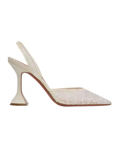 Amina Muaddi Holli Lace Slingback Pumps | Thumbnail 1 Amina Muaddi Holli Lace Slingback Pumps | Thumbnail 1