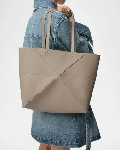 Loewe Puzzle Fold Tote Bag in Leather | Thumbnail 6 Loewe Puzzle Fold Tote Bag in Leather | Thumbnail 6