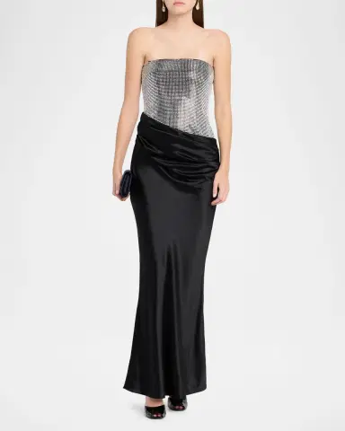 Retrofête Alexandra Strapless Sequin Draped Dress | Thumbnail 2 Retrofête Alexandra Strapless Sequin Draped Dress | Thumbnail 2