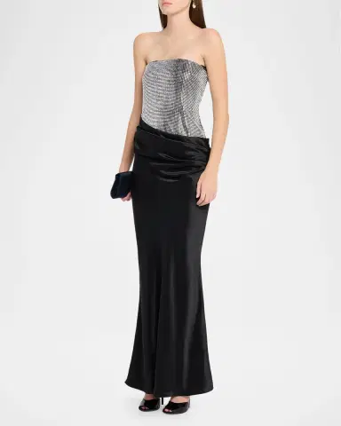 Retrofête Alexandra Strapless Sequin Draped Dress | Thumbnail 4 Retrofête Alexandra Strapless Sequin Draped Dress | Thumbnail 4
