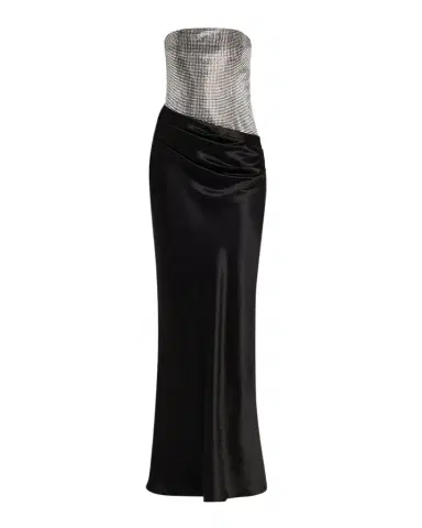 Retrofête Alexandra Strapless Sequin Draped Dress | Thumbnail 1 Retrofête Alexandra Strapless Sequin Draped Dress | Thumbnail 1