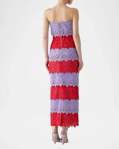 Carolina Herrera Lace-Trim Strapless Maxi Dress | Thumbnail 3 Carolina Herrera Lace-Trim Strapless Maxi Dress | Thumbnail 3
