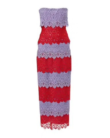 Carolina Herrera Lace-Trim Strapless Maxi Dress | Thumbnail 1 Carolina Herrera Lace-Trim Strapless Maxi Dress | Thumbnail 1
