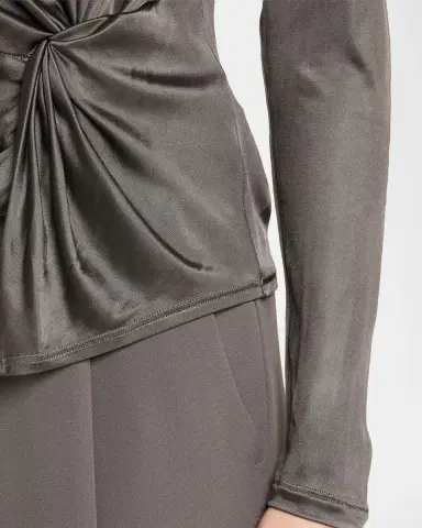 Giorgio Armani Asymmetric Draped Shiny Viscose Top | Thumbnail 5 Giorgio Armani Asymmetric Draped Shiny Viscose Top | Thumbnail 5