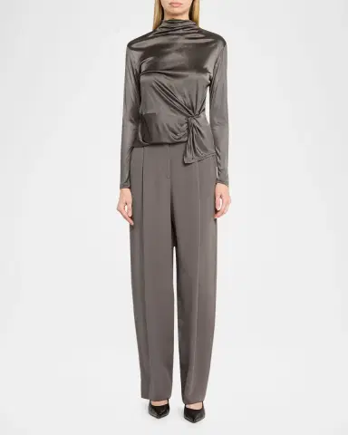 Giorgio Armani Washed Silk Pleated Trousers | Thumbnail 2 Giorgio Armani Washed Silk Pleated Trousers | Thumbnail 2