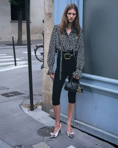 Chloé Dots-Print Silk Jacquard Ruffle Blouse | Thumbnail 4 Chloé Dots-Print Silk Jacquard Ruffle Blouse | Thumbnail 4
