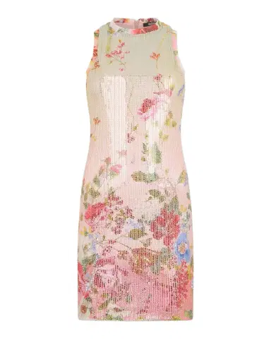 Roberto Cavalli Miami Flowers Print Sequined Mini Dress | Thumbnail 1 Roberto Cavalli Miami Flowers Print Sequined Mini Dress | Thumbnail 1