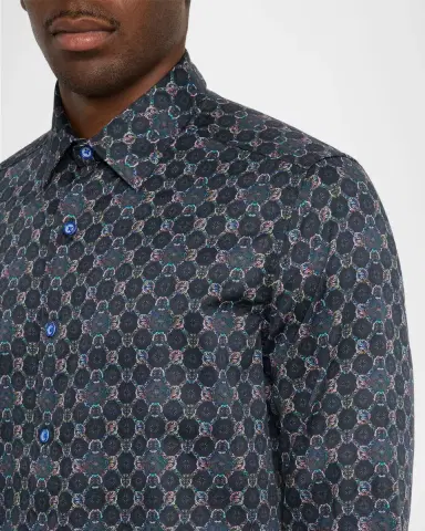 Robert Graham Men's Bramston Medallion Satin Button-Down Shirt | Thumbnail 5 Robert Graham Men's Bramston Medallion Satin Button-Down Shirt | Thumbnail 5