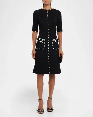 Rickie Freeman for Teri Jon Bead-Embellished Boucle Dress | Thumbnail 2 Rickie Freeman for Teri Jon Bead-Embellished Boucle Dress | Thumbnail 2