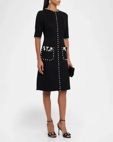 Rickie Freeman for Teri Jon Bead-Embellished Boucle Dress | Thumbnail 4 Rickie Freeman for Teri Jon Bead-Embellished Boucle Dress | Thumbnail 4