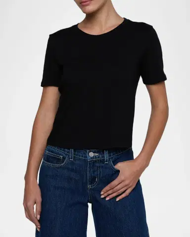L'AGENCE Stormy Short-Sleeve Crop Tee | Thumbnail 4 L'AGENCE Stormy Short-Sleeve Crop Tee | Thumbnail 4