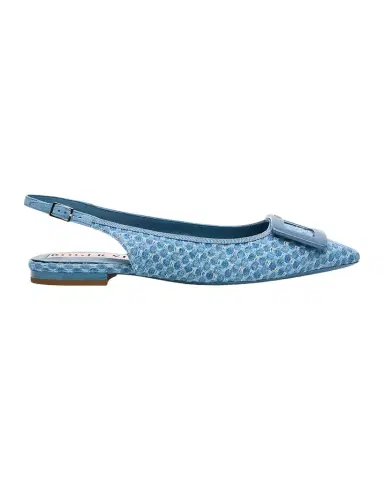 Roger Vivier Gommettine Denim Slingback Flats | Thumbnail 1 Roger Vivier Gommettine Denim Slingback Flats | Thumbnail 1