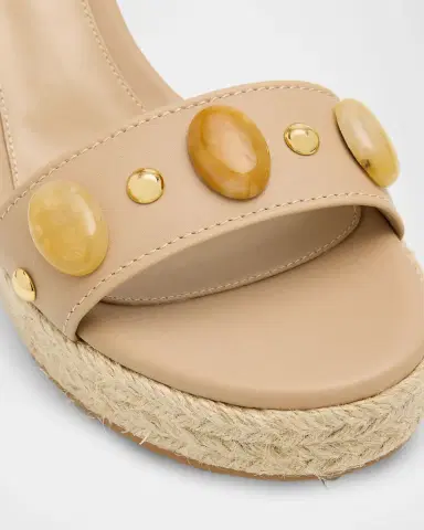 Gianvito Rossi 70mm Embellished Leather Espadrille Wedge Sandals | Thumbnail 4 Gianvito Rossi 70mm Embellished Leather Espadrille Wedge Sandals | Thumbnail 4