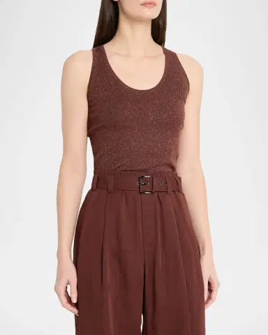 Brunello Cucinelli Shimmering Cashmere Rib Knit Tank Top | Thumbnail 4 Brunello Cucinelli Shimmering Cashmere Rib Knit Tank Top | Thumbnail 4