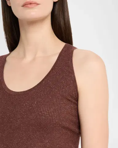 Brunello Cucinelli Shimmering Cashmere Rib Knit Tank Top | Thumbnail 5 Brunello Cucinelli Shimmering Cashmere Rib Knit Tank Top | Thumbnail 5
