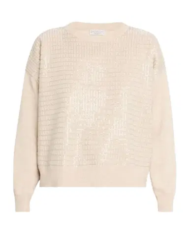 Brunello Cucinelli Sequined Cashmere Crewneck Sweater | Thumbnail 1 Brunello Cucinelli Sequined Cashmere Crewneck Sweater | Thumbnail 1