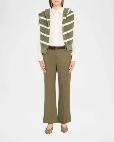 Brunello Cucinelli Monili-Trim Cotton Poplin Button-Down Shirt | Thumbnail 2 Brunello Cucinelli Monili-Trim Cotton Poplin Button-Down Shirt | Thumbnail 2