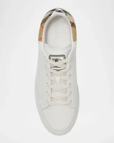 Burberry Check Leather Low-Top Sneakers | Thumbnail 3 Burberry Check Leather Low-Top Sneakers | Thumbnail 3