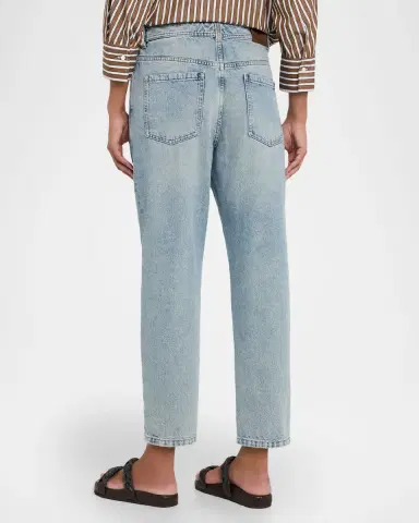 Brunello Cucinelli Authentic Denim Relaxed Tapered-Leg Ankle Jeans | Thumbnail 3 Brunello Cucinelli Authentic Denim Relaxed Tapered-Leg Ankle Jeans | Thumbnail 3