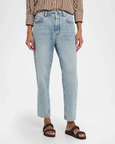Brunello Cucinelli Authentic Denim Relaxed Tapered-Leg Ankle Jeans | Thumbnail 4 Brunello Cucinelli Authentic Denim Relaxed Tapered-Leg Ankle Jeans | Thumbnail 4