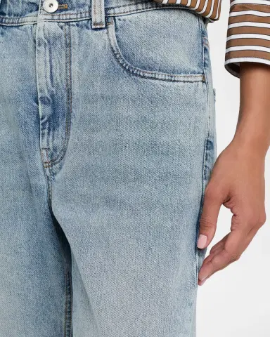 Brunello Cucinelli Authentic Denim Relaxed Tapered-Leg Ankle Jeans | Thumbnail 5 Brunello Cucinelli Authentic Denim Relaxed Tapered-Leg Ankle Jeans | Thumbnail 5