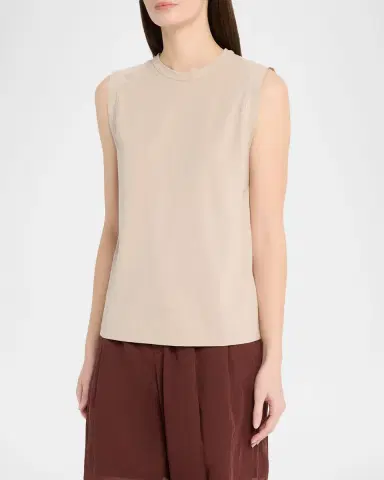 Brunello Cucinelli Cotton Stretch Loose Tank Top | Thumbnail 4 Brunello Cucinelli Cotton Stretch Loose Tank Top | Thumbnail 4