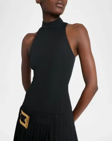 Balmain Belted Pleated Halter Mini Dress | Thumbnail 5 Balmain Belted Pleated Halter Mini Dress | Thumbnail 5
