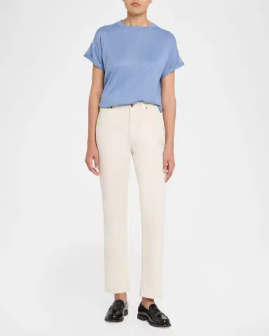 Brunello Cucinelli Cashmere Silk Lurex Short-Sleeve T-Shirt | Thumbnail 2 Brunello Cucinelli Cashmere Silk Lurex Short-Sleeve T-Shirt | Thumbnail 2