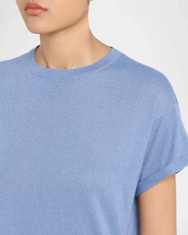 Brunello Cucinelli Cashmere Silk Lurex Short-Sleeve T-Shirt | Thumbnail 5 Brunello Cucinelli Cashmere Silk Lurex Short-Sleeve T-Shirt | Thumbnail 5