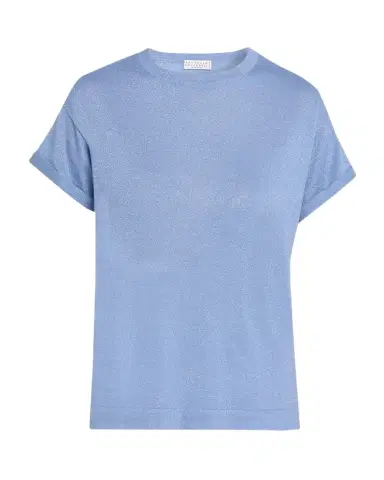 Brunello Cucinelli Cashmere Silk Lurex Short-Sleeve T-Shirt | Thumbnail 1 Brunello Cucinelli Cashmere Silk Lurex Short-Sleeve T-Shirt | Thumbnail 1