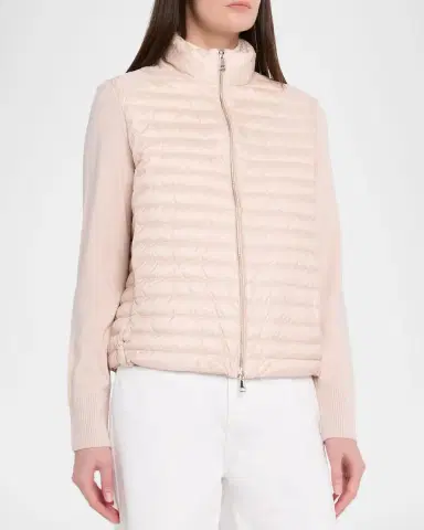 Moncler Padded Wool Cardigan | Thumbnail 4 Moncler Padded Wool Cardigan | Thumbnail 4