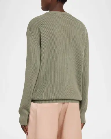 Brunello Cucinelli Cotton English Rib Crewneck Sweater | Thumbnail 3 Brunello Cucinelli Cotton English Rib Crewneck Sweater | Thumbnail 3