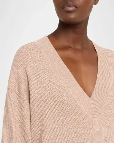 Brunello Cucinelli Sparkling Cashmere Oversized V-Neck Sweater | Thumbnail 5 Brunello Cucinelli Sparkling Cashmere Oversized V-Neck Sweater | Thumbnail 5
