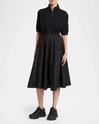 Moncler A-Line Combo Dress | Thumbnail 4 Moncler A-Line Combo Dress | Thumbnail 4